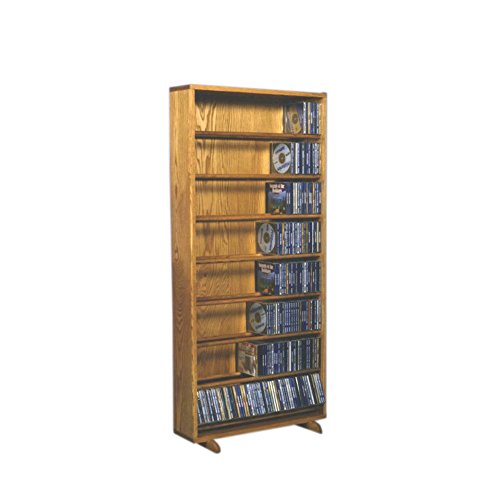 Cdracks Media Furniture Solid Oak Dowel Cabinet for CD Capacity 440 CD's Honey Finish