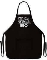 Father's Day Gift for Dad Many Dads Cook Best BBQ Funny Apron for Kitchen BBQ Barbecue Cooking Baking Crafting Gardening Two Pocket Apron for Grandpa or Dad Black [PPP]