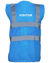 Load image into Gallery viewer, Visitor, Printed Hi-Vis Vest Waistcoat - Royal Blue/White 3XL
