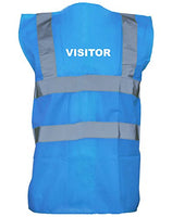 Visitor, Printed Hi-Vis Vest Waistcoat - Royal Blue/White 2XL