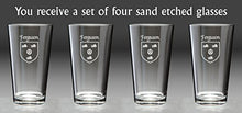 Load image into Gallery viewer, Ferguson Irish Coat of Arms Pint Glasses - Set of 4 (Sand Etched)

