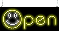 Happy Face Open Neon Sign