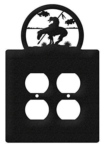 SWEN Products End of Trail Wall Plate Cover (Double Outlet, Black)