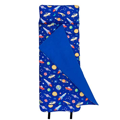 Wildkin Original Nap Mat with Pillow for Toddler Boys and Girls, Measures 50 x 20 x 1.5 Inches, Ideal for Daycare and Preschool, Mom's Choice Award Winner, BPA-Free, Olive Kids (Out of this World)