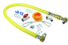Load image into Gallery viewer, T&amp;S Brass HG-4C-36SK Gas Hose with Quick Disconnect, 1/2-Inch Npt, 36-Inch Long, Installation Kit and Swivelink Fittings
