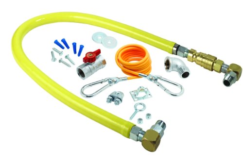 T&S Brass HG-4C-36SK Gas Hose with Quick Disconnect, 1/2-Inch Npt, 36-Inch Long, Installation Kit and Swivelink Fittings