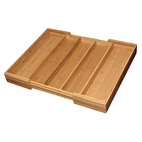 Totally Bamboo Expandable 5-Compartment Drawer Organizer, Expands from 13 to 22-3/4