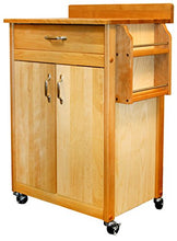 Load image into Gallery viewer, Catskill Craftsmen Butcher Block Cart with Flat Doors and Backsplash
