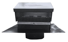 Load image into Gallery viewer, Builder&#39;s Best 012635 Galvanized Steel Roof Vent Cap with Removable Screen &amp; Damper, 4&quot; Diameter Collar, Black
