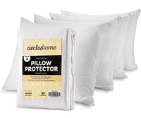 Mastertex Zippered Pillow Protectors 100% Cotton, Breathable & Quiet (4 Pack) White Pillow Covers Protects from Dirt, Dust Mites & Allergens (Queen - Set of 4-20x30)