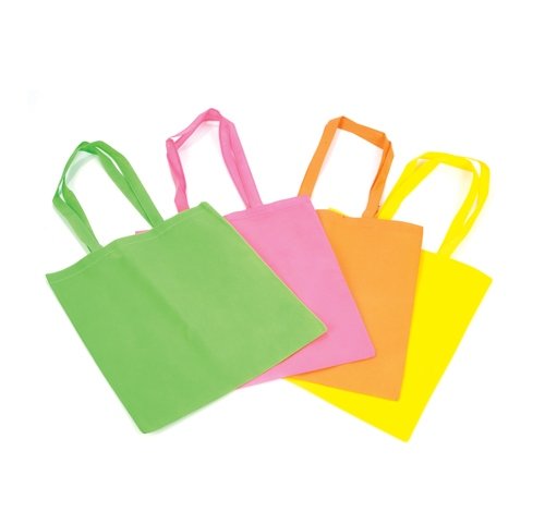 15 x 16.5 inches Neon Fabric Tote Bag, Case of 120