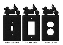 Load image into Gallery viewer, SWEN Products Motorcycle Full Dressed Wall Plate Cover (Triple Switch, Black)
