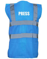 Press, Printed Hi-Vis Vest Waistcoat - Royal Blue/White 3XL