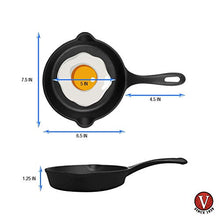 Load image into Gallery viewer, Victoria SKL-206 Mini Cast Iron Skillet. Small Frying Pan Seasoned with 100% Kosher Certified Non-GMO Flaxseed Oil, 6.5&quot;, Black

