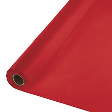 Load image into Gallery viewer, Pack of 6 Classic Red Disposable Plastic Banquet Party Table Cloth Rolls 100&#39;
