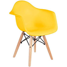 Load image into Gallery viewer, 2xhome - Kids Size Plastic Toddler Armchair with Natural Wooden Dowel Legs, Yellow
