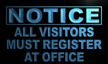 Load image into Gallery viewer, Notice All Visitors Register at Office LED Sign Neon Light Sign Display m687-b(c)

