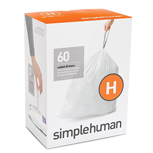 simplehuman Liner, 60 Pack, White, 60 Count