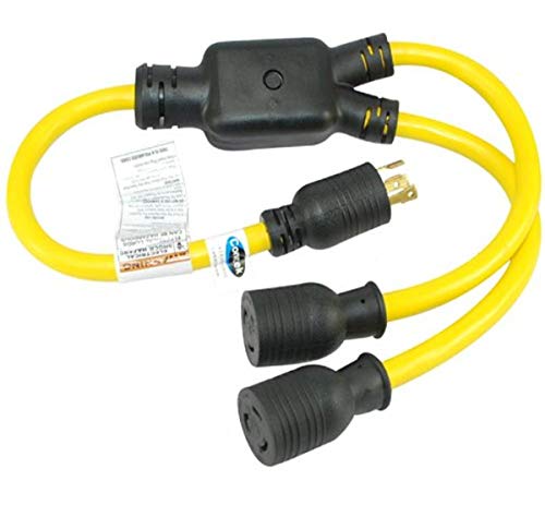 Conntek 3-Feet Generator Y Adapter, 30-Amp Locking L5-30P to (2) L5-20R 20-Amp Locking Female Connector