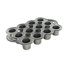 Load image into Gallery viewer, Nordic Ware Cast Aluminum Petite Popover Pan 1/4 Cup Each, 12 Cavity, Silver/Gray
