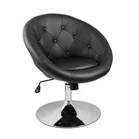 Apontus PU Leather Round Back Swivel Chair (Black)