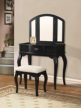 Load image into Gallery viewer, ACME Maren Black Vanity Desk and Stool
