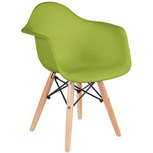 Load image into Gallery viewer, 2xhome - Kids Size Plastic Toddler Armchair with Natural Wooden Dowel Legs, Green
