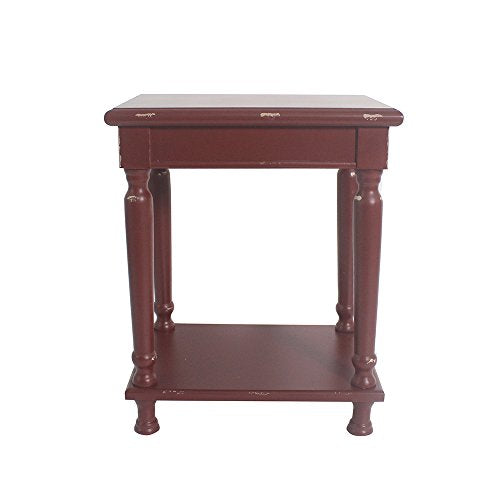 Urbanest Reynolds Accent End Table, 22-inch Tall, Red