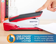Load image into Gallery viewer, Bostitch InPower Spring-Powered Premium Desktop Stapler - One Finger, No Effort, Red/Silver (1117)
