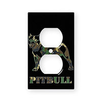 Pitbull Dog Camoflauge - Decor Double Switch Plate Cover Metal