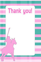 30 Blank Thank You Cards Pink Green Stripes Polo Design Baby Boy Shower Birthday Party + 30 White Envelopes