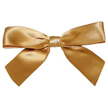 Load image into Gallery viewer, Reliant Ribbon 5170-97405-3X2 Satin Twist Tie Bows - Large Bows, 7/8 Inch X 100 Pieces, Antique Gold
