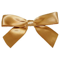 Reliant Ribbon 5170-97405-3X2 Satin Twist Tie Bows - Large Bows, 7/8 Inch X 100 Pieces, Antique Gold