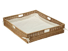Load image into Gallery viewer, Kouboo Wicker Handwoven Under Bed Basket, Liner &amp; Cover, 30 x 25 x 5.5 inch, Natural
