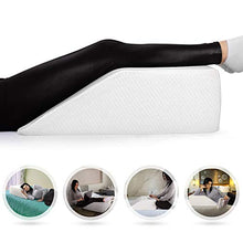 Load image into Gallery viewer, Leg Elevation Pillow with Memory Foam Top - Elevating Leg Rest to Reduce Swelling, Back Pain, Hip and Knee Pain - Ideal for Sleeping, Reading, Relaxing- Breathable and Washable Cover- 8in Height Wedge
