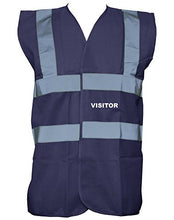 Load image into Gallery viewer, Visitor, Printed Hi-Vis Vest Waistcoat - Navy/White S
