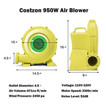 Load image into Gallery viewer, Costzon Air Blower, Pump Fan Commercial Inflatable Bouncer Blower, Perfect for Inflatable Bounce House, Jumper, Bouncy Castle (950 Watt 1.25HP)
