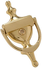 Load image into Gallery viewer, Hillman 852395 Hardware Essentials Bright Brass Door Knocker with Viewer7in, Brass With Viewer
