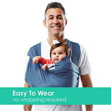Load image into Gallery viewer, Baby K&#39;tan Original Baby Wrap Carrier, Infant and Child Sling - Simple Pre-Wrapped Holder for Babywearing - No Tying or Rings - Carry Newborn up to 35 lbs, Denim, Women 6-8 (Small), Men 37-38
