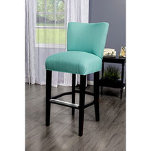 Load image into Gallery viewer, Sole Designs Savannah Collection Modern Fabric Sachi Upholstered Counter Bar Stool with Concave Back Design Aqua
