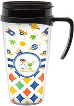 Load image into Gallery viewer, Boy&#39;s Space &amp; Geometric Print Acrylic Travel Mug with Handle (Personalized)
