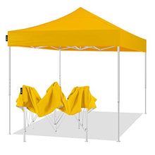 Load image into Gallery viewer, American Phoenix Pop Up Canopy Tent 10x10 Portable Instant Commercial Outdoor Beach Heavy Duty Market Shelter (10x10FT (White Frame), Yellow)
