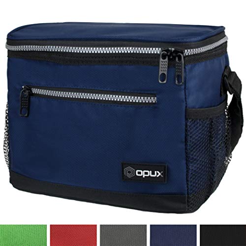 OPUX Premium Lunch Box, Insulated Lunch Bag for Men Women Adult | Durable School Lunch Pail for Boys, Girls, Kids | Soft Leakproof Medium Lunch Cooler Tote for Work Office | Fits 8 Cans (Navy)