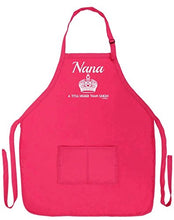 Load image into Gallery viewer, Mother&#39;s Day Gift Nana a Title Higher Than Queen Funny Apron for Kitchen BBQ Barbecue Cooking Baking Crafting Gardening Two Pocket Apron for Grandma or Mom Heliconia

