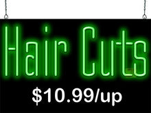 Load image into Gallery viewer, Hair Cuts Neon Sign with Price Plate
