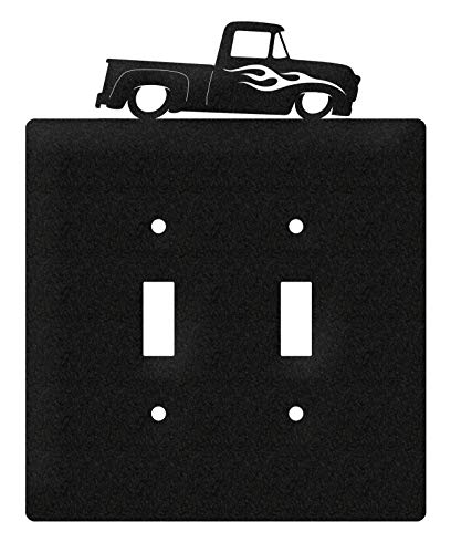 SWEN Products Farrell Series Ford Truck Wall Plate Cover (Double Switch, Black)