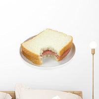 Wallmonkeys Bitten Baloney Sandwich on White Bread Wall Decal Peel and Stick Graphic WM97567 (18 in W x 14 in H)