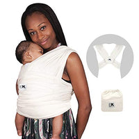Baby K'tan Organic Baby Wrap Carrier, Infant and Child Sling - Simple Pre-Wrapped Holder for Babywearing - No Tying or Rings - Carry Newborn up to 35 Pound, Natural, Women 22-24 (X-Large), Men 47-52