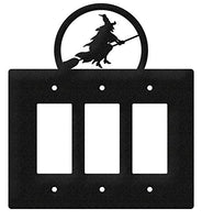 SWEN Products Witch Metal Wall Plate Cover (Triple Rocker, Black)