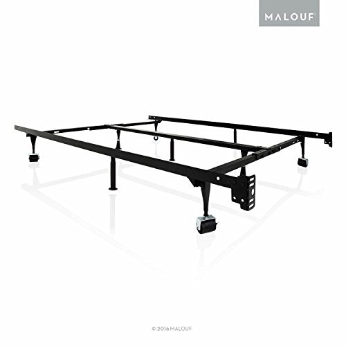 STRUCTURES by Malouf Heavy Duty 9-Leg Adjustable Metal Bed Frame with Center Support and Rug Rollers - UNIVERSAL (King, Cal King, Queen, Full, Twin XL, Twin)